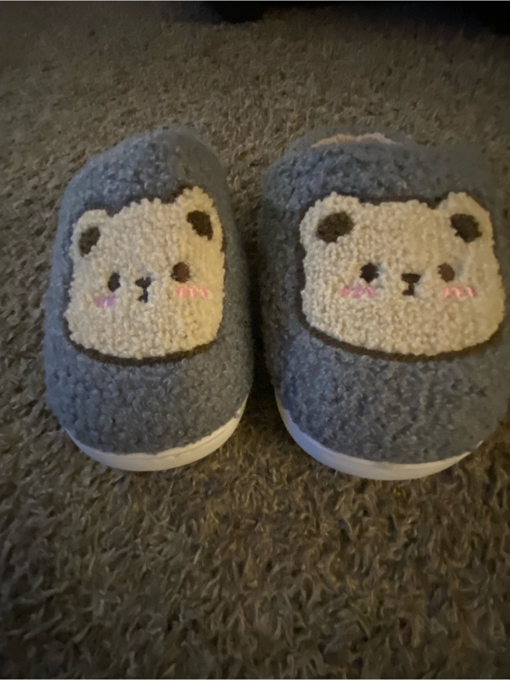 SHEIN Gray Kids Bear Slippers